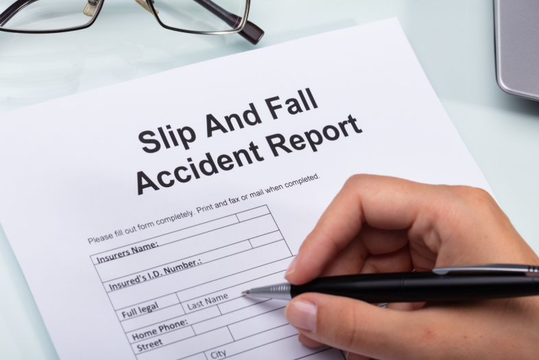 Slip and fall accident report